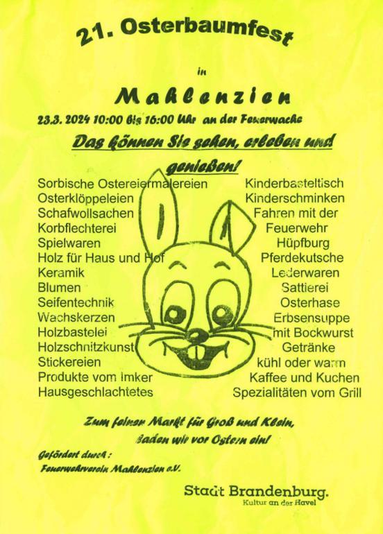 Plakat zum Osterbaumfest
