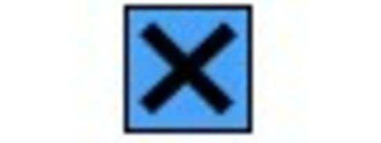 blaues Kaestchen mit Kreuz (X)