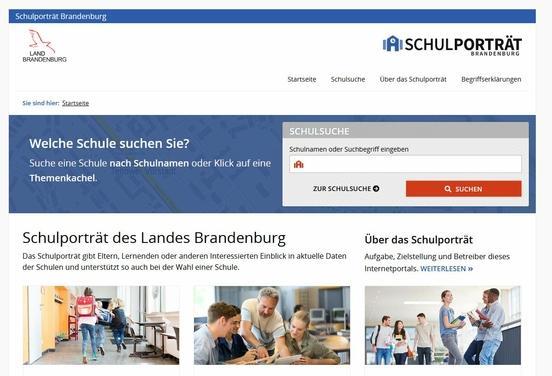 Screenshot des neuen Internetauftritts für Schulen im Land Brandenburg.