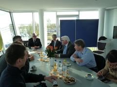 Organisatoren und Schirmherr der Ruder-EM 2014 im Gespräch.