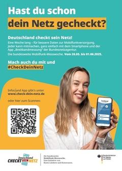 Flyer mit QR-Code.