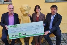 Uwe Roß, Centermanagement Beetzsee-Center, Stephanie Knitter, Kulturförderung Stadt Brandenburg, und Oberbürgermeister Steffen Scheller