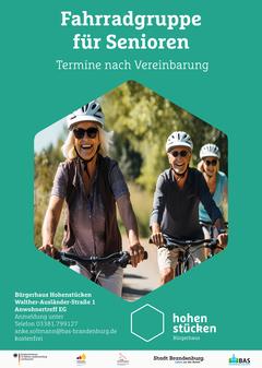 Plakat zur Fahrradgruppe für Senioren
