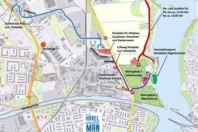 Karte zu den Verkehrseinschränkungen im Rahmen des HavelMan-Triathlons am 6. Juni 2026.