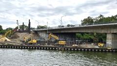 Die Quenzbrücke – eine Großbaustelle.