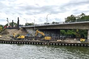 Die Quenzbrücke – eine Großbaustelle.