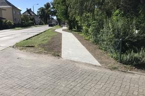 Ansicht des fertiggestellten Radweges