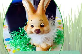 Osterhase vor den Mülltonnen