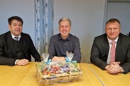 Oberbürgermeister Steffen Scheller, BAS-Geschäftsführer Mario Razny und Beigeordneter Thomas Barz