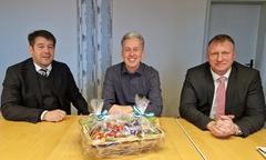 Oberbürgermeister Steffen Scheller, BAS-Geschäftsführer Mario Razny und Beigeordneter Thomas Barz