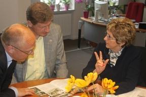 Aufmerksame und neugierige Zuhörer: Stadtvorsitzender Anders Agger und Bürgermeister Jesper Würtzen