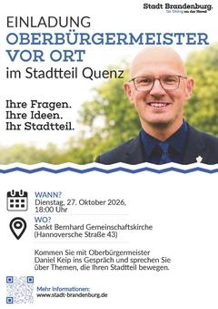 Plakat mit Oberbrürgermeister Daniel Keip