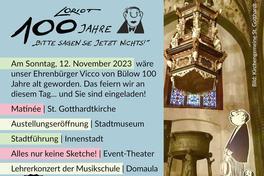 Werbeplakat für Veranstaltungen am 12. November 2023, alle Informationen stehen ebenfalls im Artikel