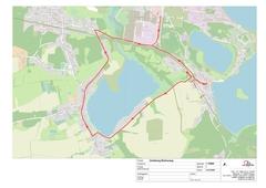 Stadtplan mit Darstellung der Umleitung für Autofahrer