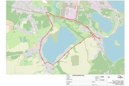 Stadtplan mit Darstellung der Umleitung für Autofahrer