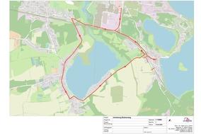 Stadtplan mit Darstellung der Umleitung für Autofahrer