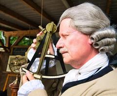 Mann mit Sextant