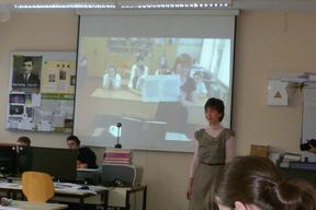 Frau Dr. Plotnikow bei der Videokonferenz