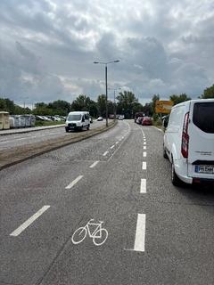 Schutzstreifen in der Bauhofstraße