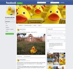 Screenshot der Facebook Fanseite "Unsere QuietscheEnte"