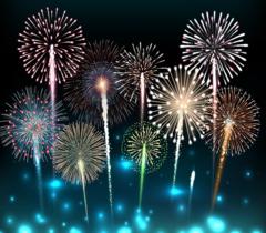 Feuerwerk am Abendhimmel