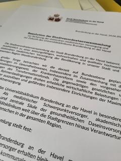 Resolution der Stadtverordnetenversammlung