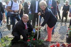 Rose auf den Namen "Rose der Einheit" getauft