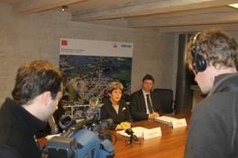 Oberbürgermeisterin Dr. Dietlind Tiemann und Beigeordneter Michael Brandt bei der Pressekonferenz zur aktuellen Entwicklung im Fall Uwe K.