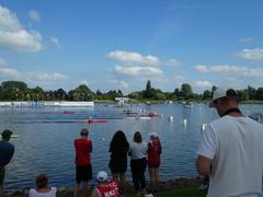 Zieleinlauf Zieleinlauf beim Kanu-Rennen.