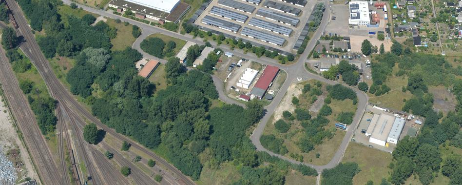 Luftbild vom Gewerbegebiet Neuendorfer Sand
