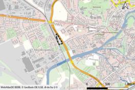 Lage des räumlichen Geltungsbereiches des Bebauungsplans Nummer 26 (schwarz gestrichelte Umgrenzung)