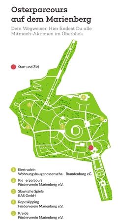 Der Wegweiser für den Osterparcours.