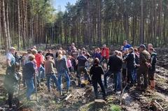 So wird's gemacht! Einweisung für die freiwilligen Pflanzer.