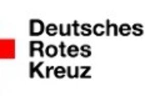 Logo vom DRK (Deutsches Rotes Kreuz): Ein rotes Kreuz und daneben in drei Zeilen der Schriftzug "Deutsches Rotes Kreuz"