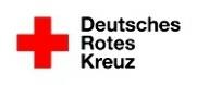 Logo vom DRK (Deutsches Rotes Kreuz): Ein rotes Kreuz und daneben in drei Zeilen der Schriftzug "Deutsches Rotes Kreuz"