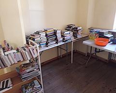 Medien in Quarantäne, die desinfiziert werden