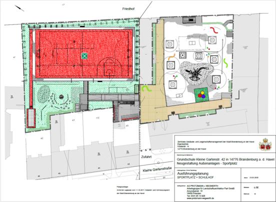 Ausführungsplanung Gestaltung Sportplatz und Schulhof