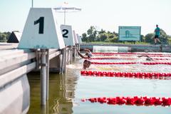 Schwimmtest im Beetzsee.