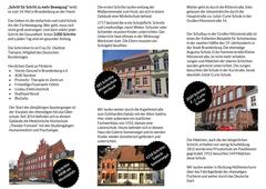 Faltbroschüre mit Beschreibung des Spaziergang-Weges und der Gebäude auf dem Weg