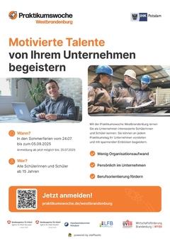 Flyer für die Praktikumswoche Westbrandenburg