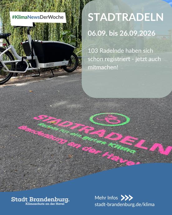 Lastenrad beim Stadtradeln. Vom 6. bis 26. September 2026 sind alle eingeladen, Kilometer zu sammeln und gemeinsam Rad zu fahren.