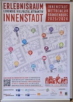 Plakataufsteller zum Innenstadtwettbewerb 2025/2026.