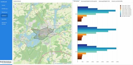 Screenshot aus dem Bevölkerungsbericht 2021: Demografie des Stadteils Altstadt