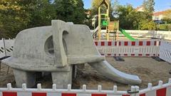 Noch von Bauzäunen begrenzt, kann der "Elefantenspielplatz" bald wieder bespielt werden.