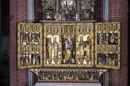 Aufnahme des gotischen Hochaltars der St. Katharinenkirche nach Abschluss der zweijährigen Konservierung und Restaurierung.