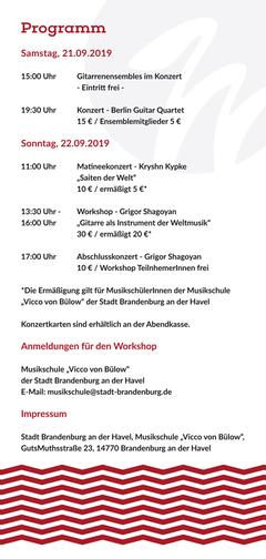 Das komplette Programm der Brandenburger Gitarrentage