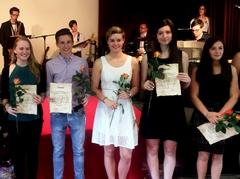 Die Preisträger: Meike Herzberg, Tibo Raulf, Anne-Kathrin Löser, Dominique Henning und Anne-Julia Hartmann (v.l.n.r.)