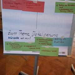 Auf einer Flipchart wurden Punkte zum Thema Digitalisierung gesammelt