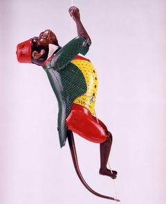 Kletteraffe, Blechspielzeug aus der Fabrikation E. P. Lehmanns, Stadtmuseum Brandenburg