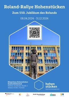 Der QR-Code auf dem Plakat führt direkt zur Roland-Rallye. Quelle: Bürgerhaus Hohenstücken, T. Haberecht